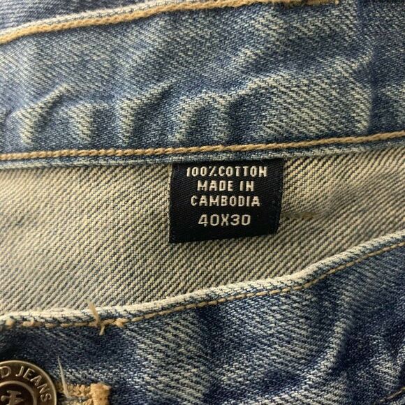 Vintage 90s Mens Izod Relaxed Fit Denim Jeans 40 Med Wash Straight Leg - Picture 7 of 7